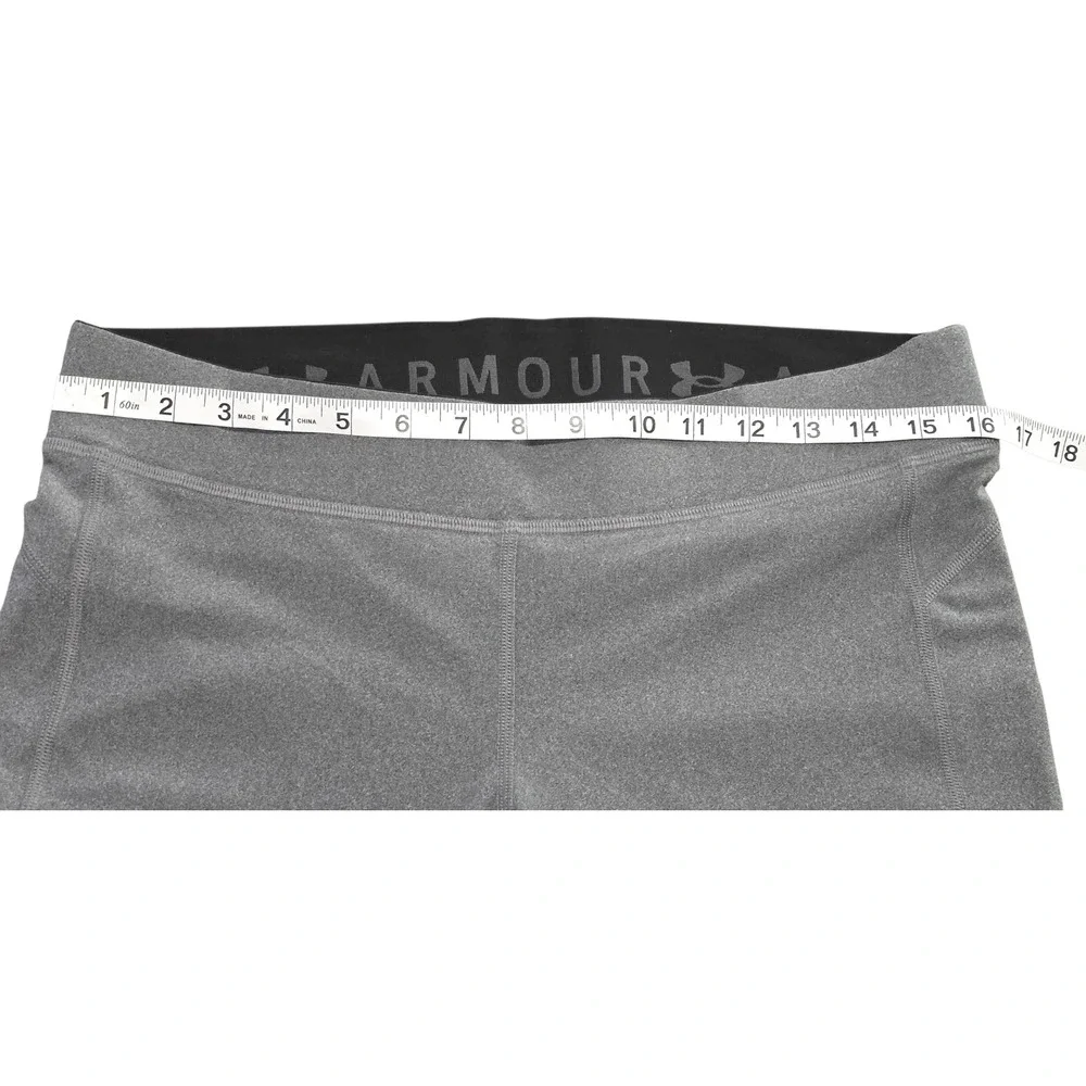 Under‎ Armour HeatGear Athletic Capri Leggings Running Gym Fitness Gray SZ XL